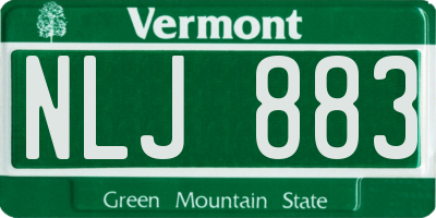 VT license plate NLJ883