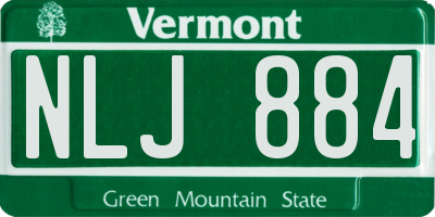 VT license plate NLJ884