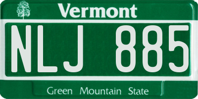 VT license plate NLJ885