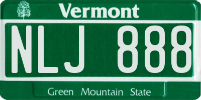 VT license plate NLJ888