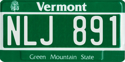 VT license plate NLJ891