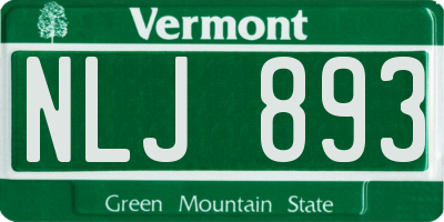 VT license plate NLJ893