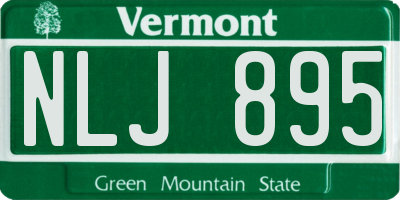 VT license plate NLJ895