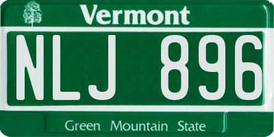 VT license plate NLJ896