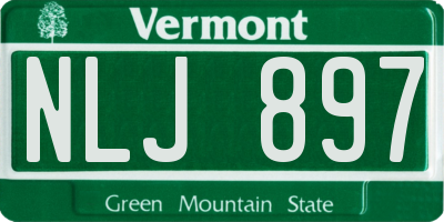 VT license plate NLJ897