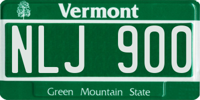 VT license plate NLJ900