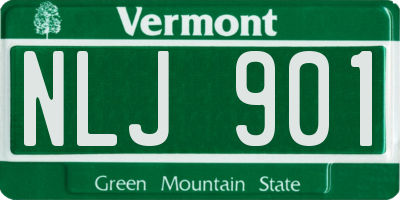 VT license plate NLJ901
