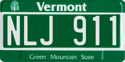 VT license plate NLJ911