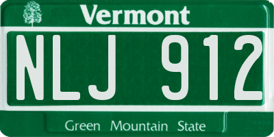 VT license plate NLJ912