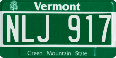 VT license plate NLJ917