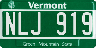 VT license plate NLJ919