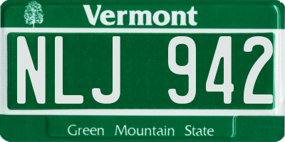 VT license plate NLJ942