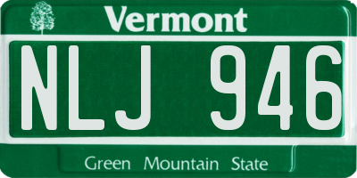 VT license plate NLJ946