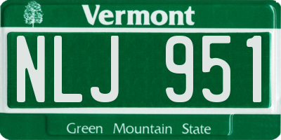 VT license plate NLJ951