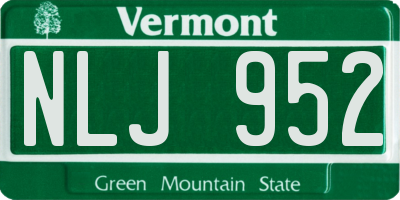 VT license plate NLJ952