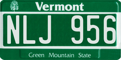 VT license plate NLJ956