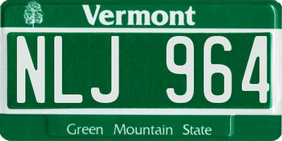 VT license plate NLJ964