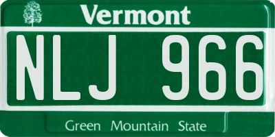 VT license plate NLJ966
