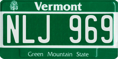 VT license plate NLJ969