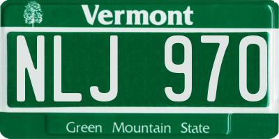 VT license plate NLJ970