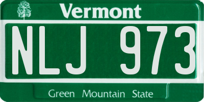 VT license plate NLJ973