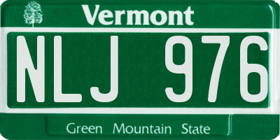 VT license plate NLJ976