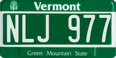 VT license plate NLJ977