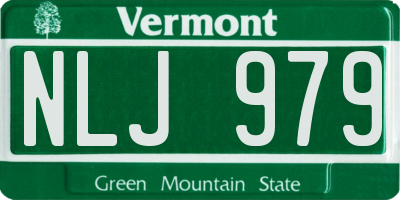 VT license plate NLJ979