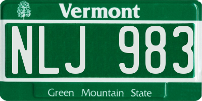 VT license plate NLJ983