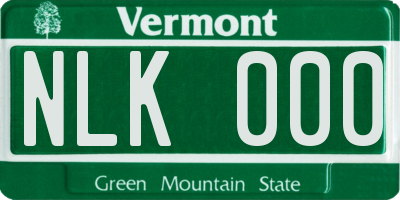 VT license plate NLK000