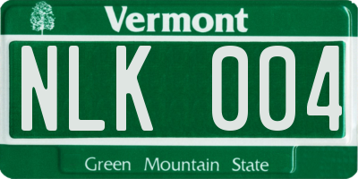 VT license plate NLK004