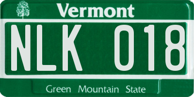 VT license plate NLK018