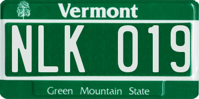 VT license plate NLK019