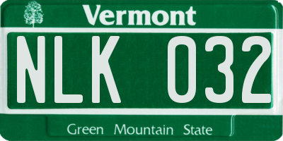VT license plate NLK032