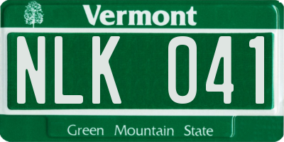 VT license plate NLK041