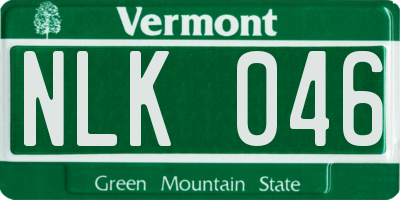 VT license plate NLK046