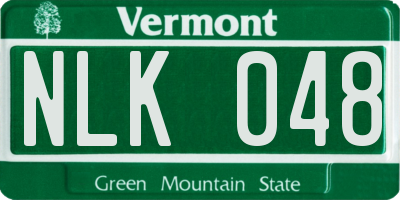 VT license plate NLK048