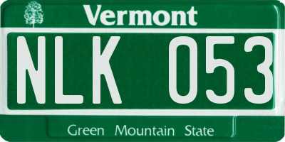 VT license plate NLK053