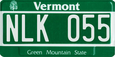 VT license plate NLK055