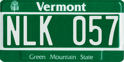 VT license plate NLK057
