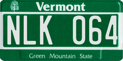 VT license plate NLK064