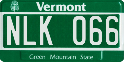 VT license plate NLK066
