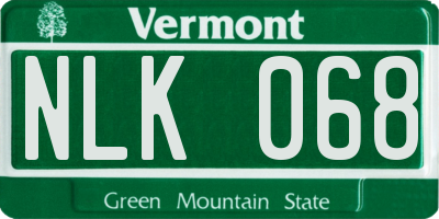 VT license plate NLK068