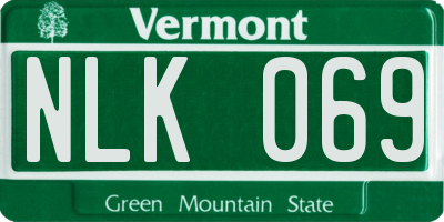 VT license plate NLK069