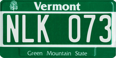 VT license plate NLK073