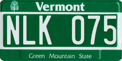 VT license plate NLK075