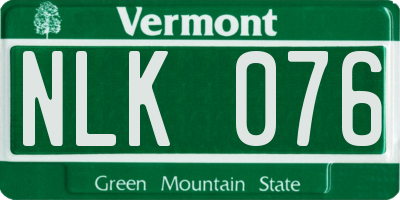 VT license plate NLK076