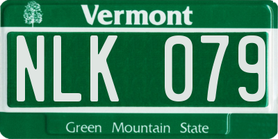VT license plate NLK079