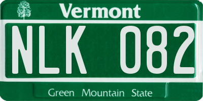 VT license plate NLK082