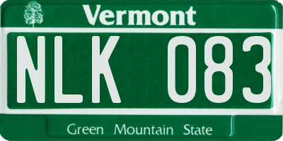 VT license plate NLK083